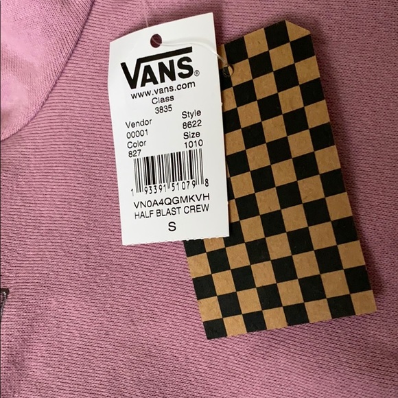 VANS Half Blast Crew Women’s Sweatshirt Pink Check - Picture 5 of 5